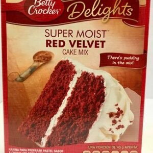 Harina para preparar pastel sabor a chocolate estilo red velvet