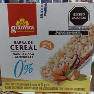 Barras de cereal sabor vainilla con almendras